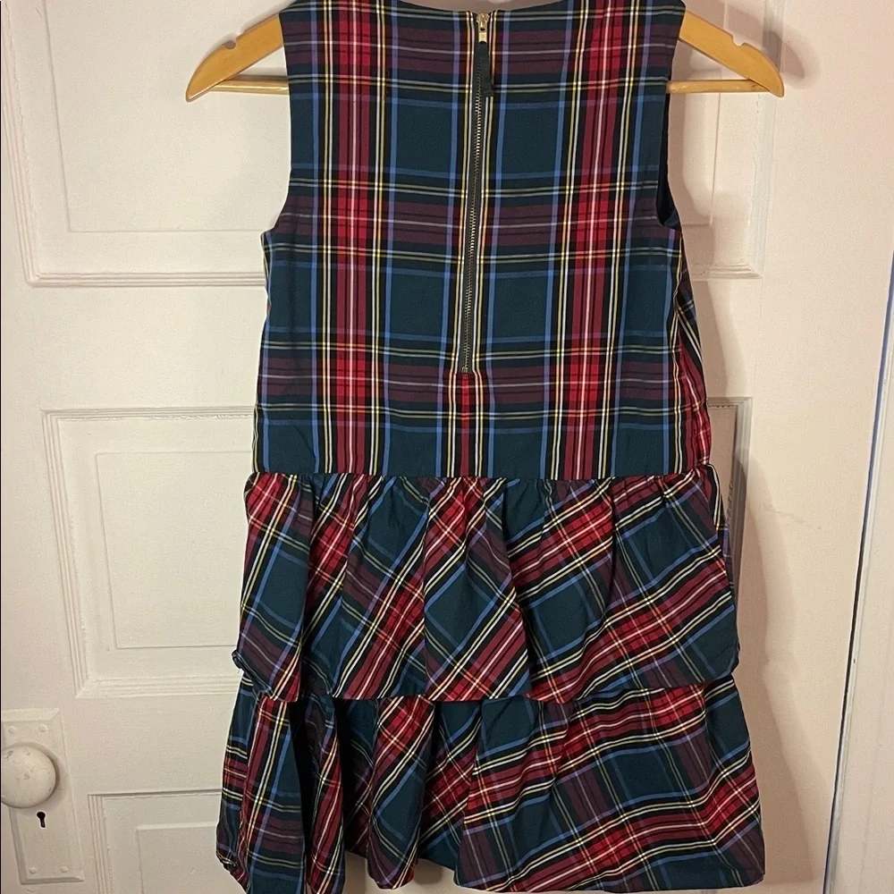 J. Crew Crewcuts Girls' Green Tartan Tiered Dress Sz 10 EXCELLENT Condition